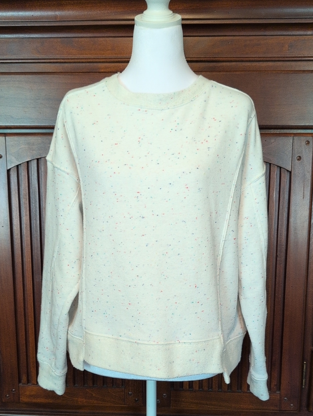 Cream Speckled Crewneck Sweater